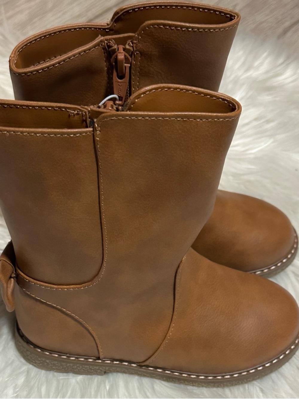 Cat & Jack Kids Brown Mid-Calf Zip Boots